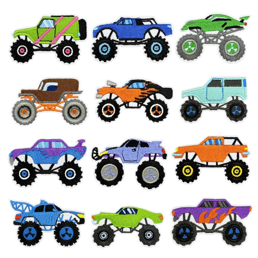 12PCS Transportation Truck Iron on Patches Sew Iron on Applique Embroidered Patches, Pickup Truck... | Amazon (US)