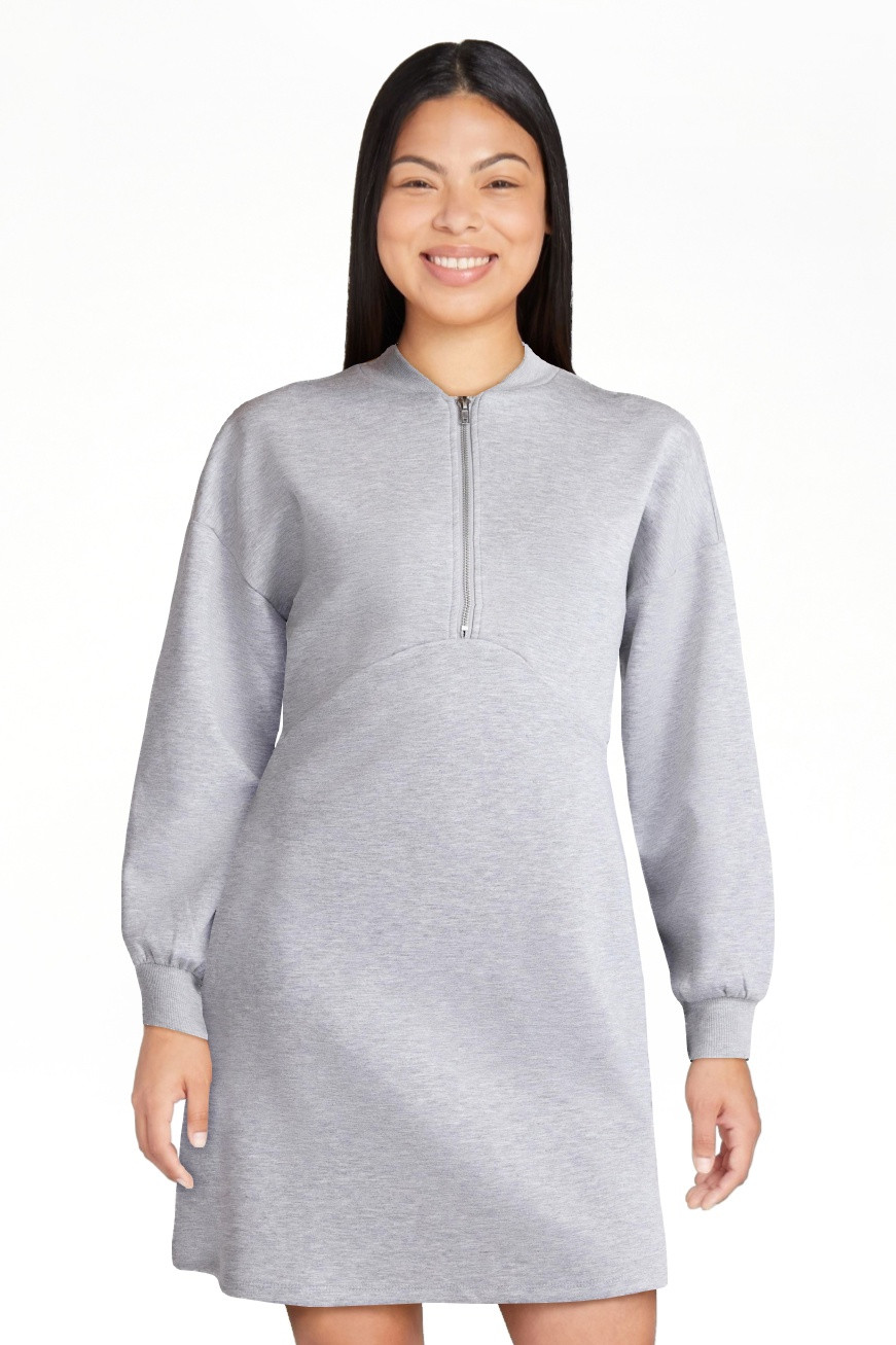 Scoop Women's and Women's Plus New Scubaknit Zip Front Mini Dress, Sizes XS-4X | Walmart (US)