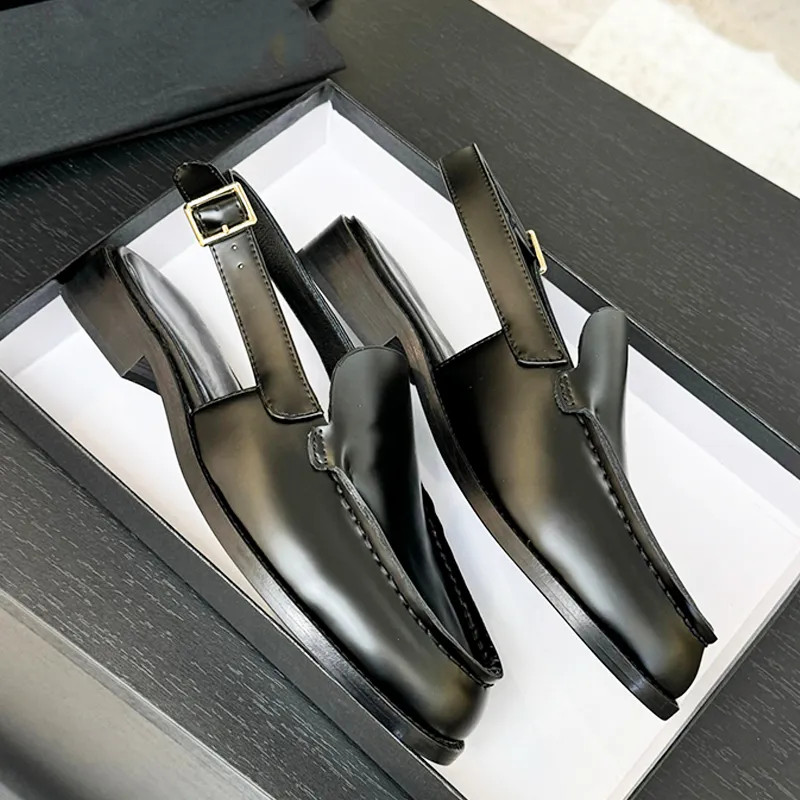 Designer Slingback Shoes Leather Loafers Women Flats Mules Summer Slip-on Sandals Party Dress Sho... | DHGate