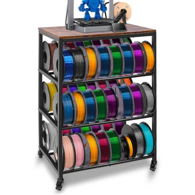 3D Printer Stand With Filament Storage, 4-Tier 3D Printer Table Cart Filament Storage Rack With Wheels, Heavy Duty Metal 3D Printer Desk Shelf For Stu | Wayfair North America