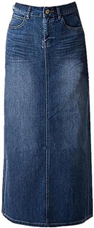 Women's Maxi Pencil Jean Skirt- High Waisted A-Line Long Denim Skirts for Ladies- Blue Jean Skirt | Amazon (US)