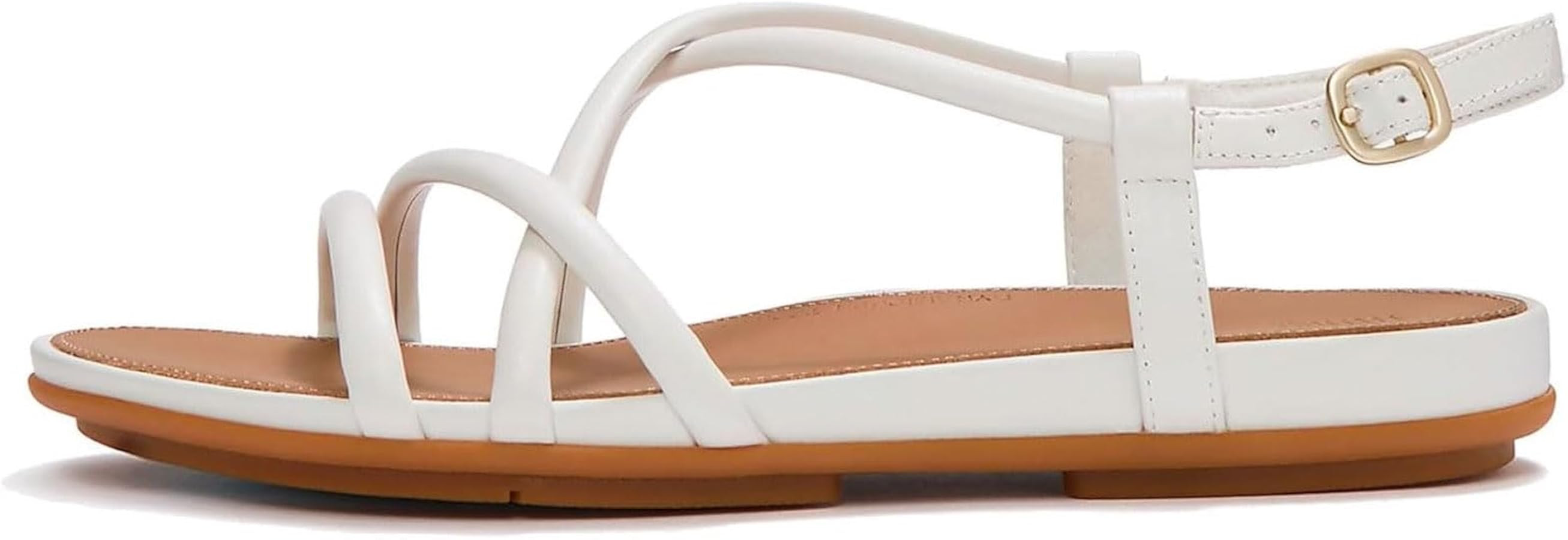 FitFlop Women's Gracie Leather Back-Strap Sandals - Elegant Strappy Flats with Dynamicush Cushion... | Amazon (US)