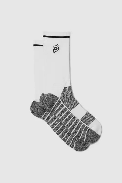 Peloton Performance Crew Sock - P Logo in White at Nordstrom, Size Medium | Nordstrom
