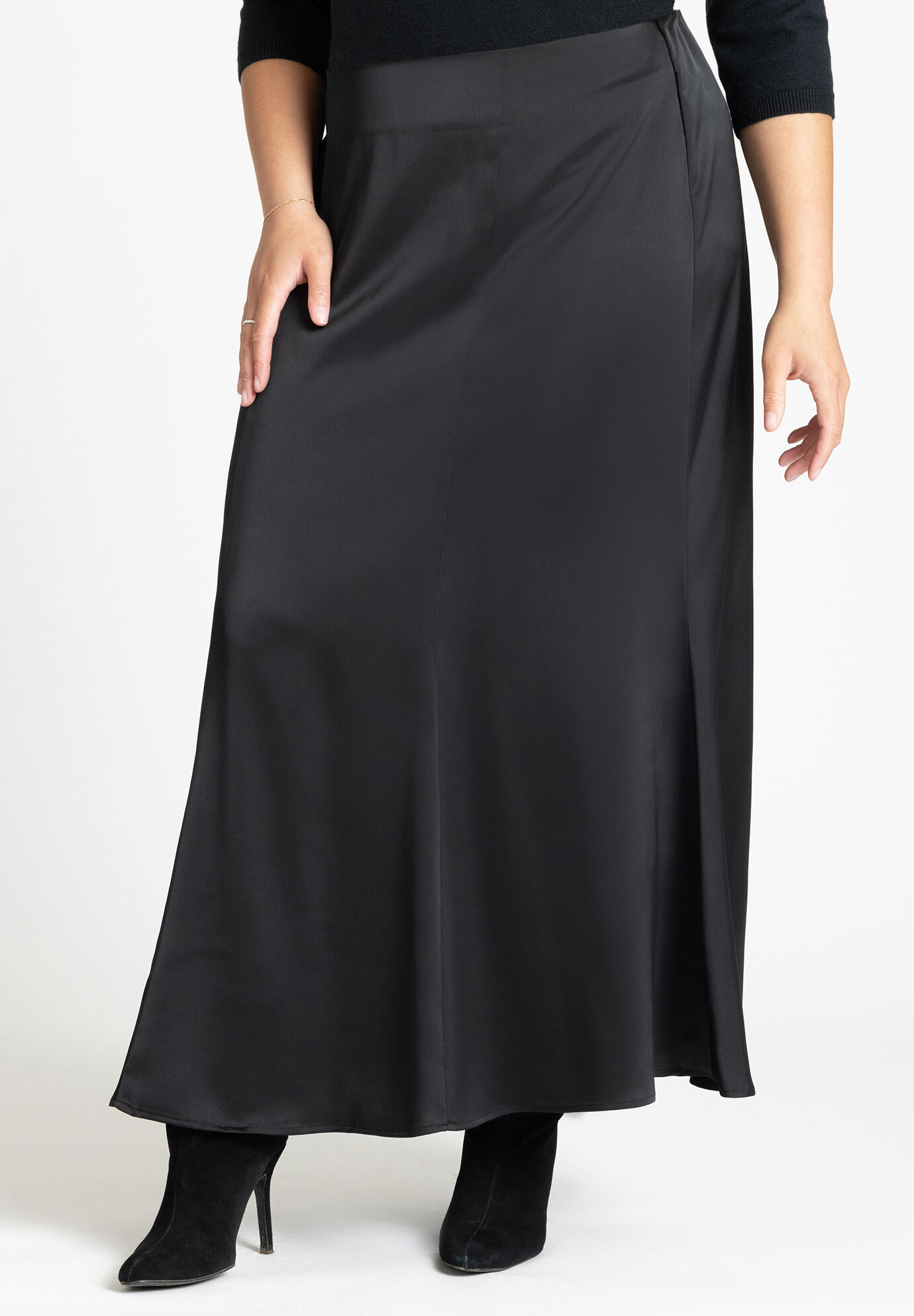 Maxi Satin Skirt | Eloquii