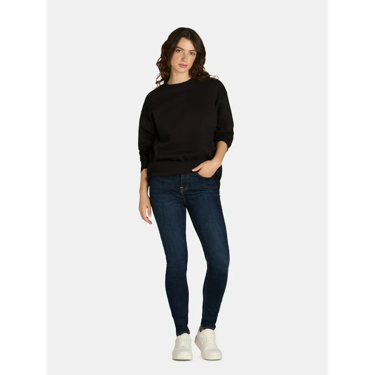 No Boundaries Oversized Sweatshirt with Long Sleeves, Women’s - Walmart.com | Walmart (US)