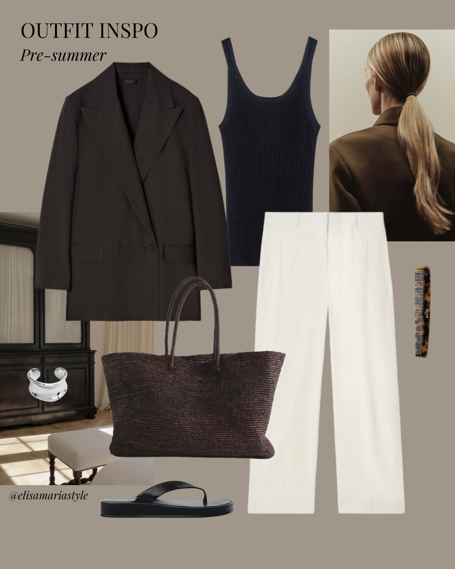 Linen trousers and chocolate brown blazer outfit idea for spring and summer 🤎

#LTKmodest #LTKsummer #LTKspring