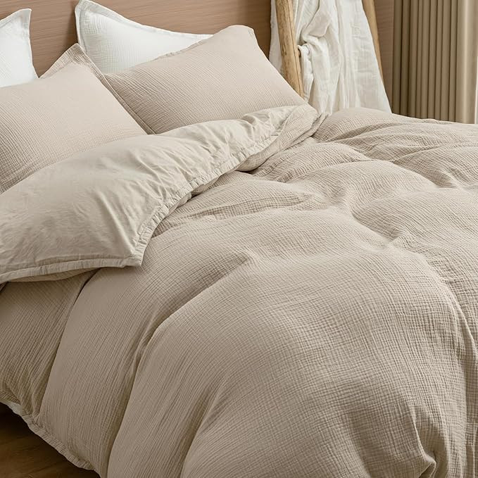 David's Home 100% Cotton Muslin Duvet Cover Set Queen Size,3 Pcs Ultra Soft Breathable & Lightwei... | Amazon (US)