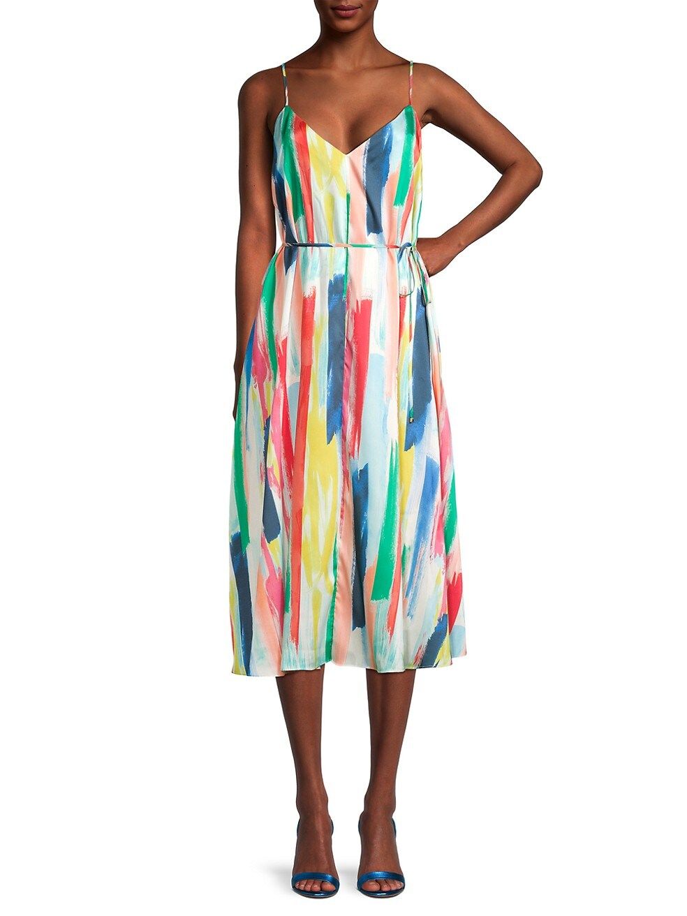 Becca Watercolor-Striped Midi-Dress | Saks Fifth Avenue