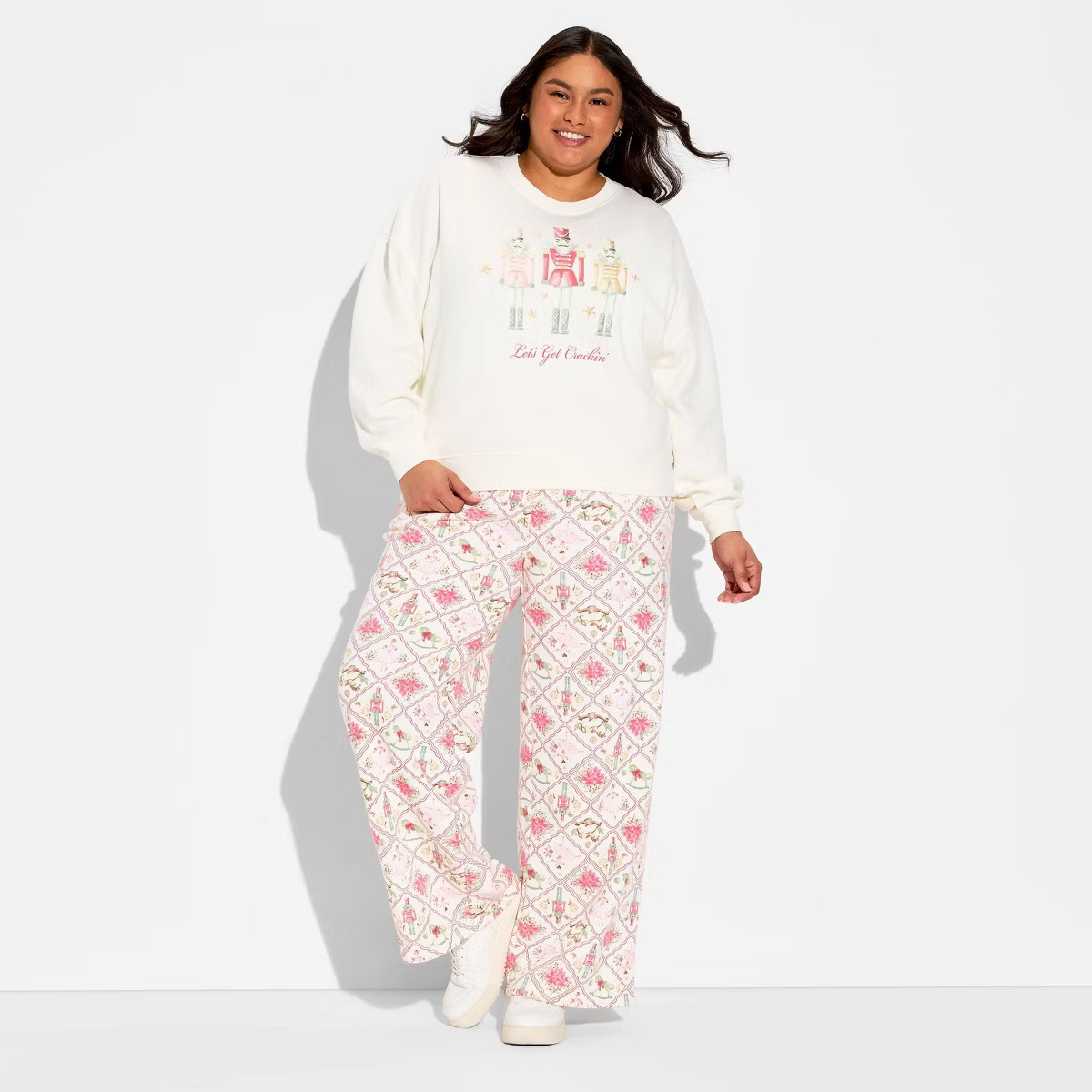 Women's Nutcracker Fleece Graphic Sweatshirt - Off White | Target