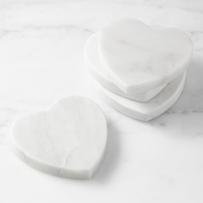 Marble Heart Coasters, Set of 4 | Williams-Sonoma