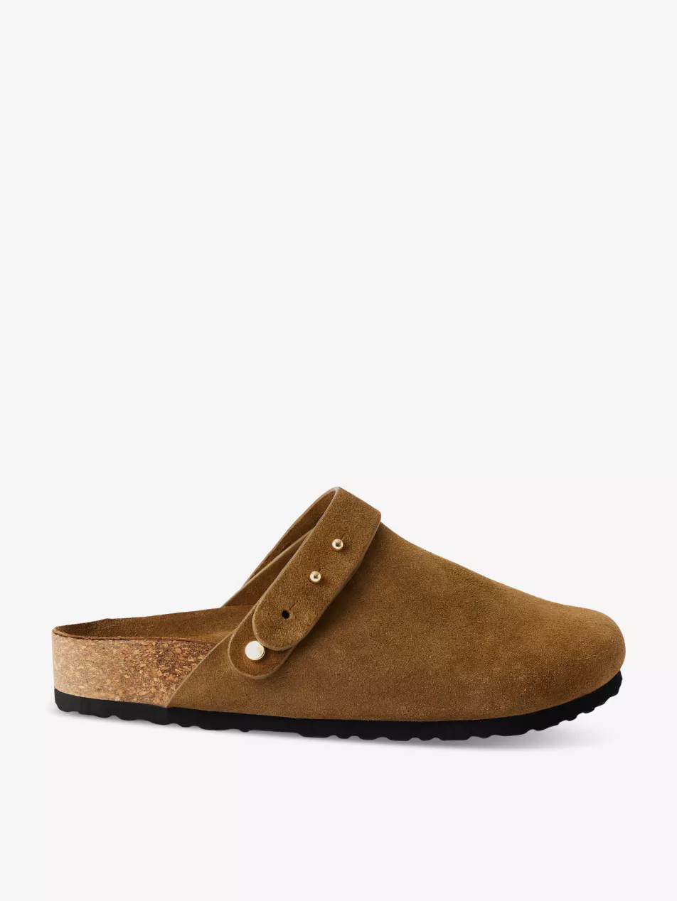 Sleepy metal-hardware suede clogs | Selfridges