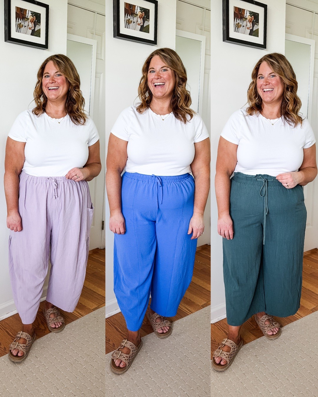 Petite friendly Amazon pants! All super comfy and great for teacher outfits or for playing with your kids.  I’m wearing a large in the purple, XL in the bright blue and XXL in the green.  

#LTKFindsUnder50 #LTKMidsize #LTKPetite