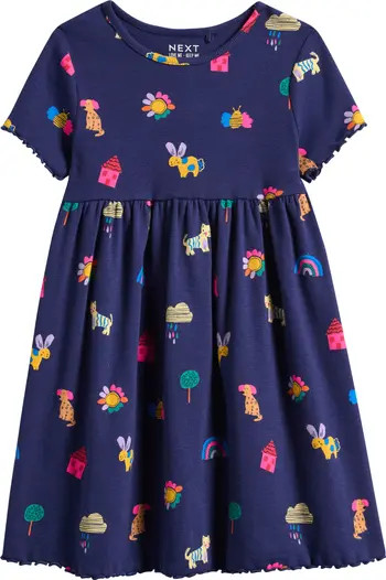 Kids' Print Rib Knit Dress | Nordstrom