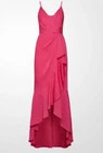 NWT BCBG MAX AZRIA $298 FUCHSIA FAUX WRAP RUFFLE GOWN MAXI DRESS SZ 6 | eBay | eBay US