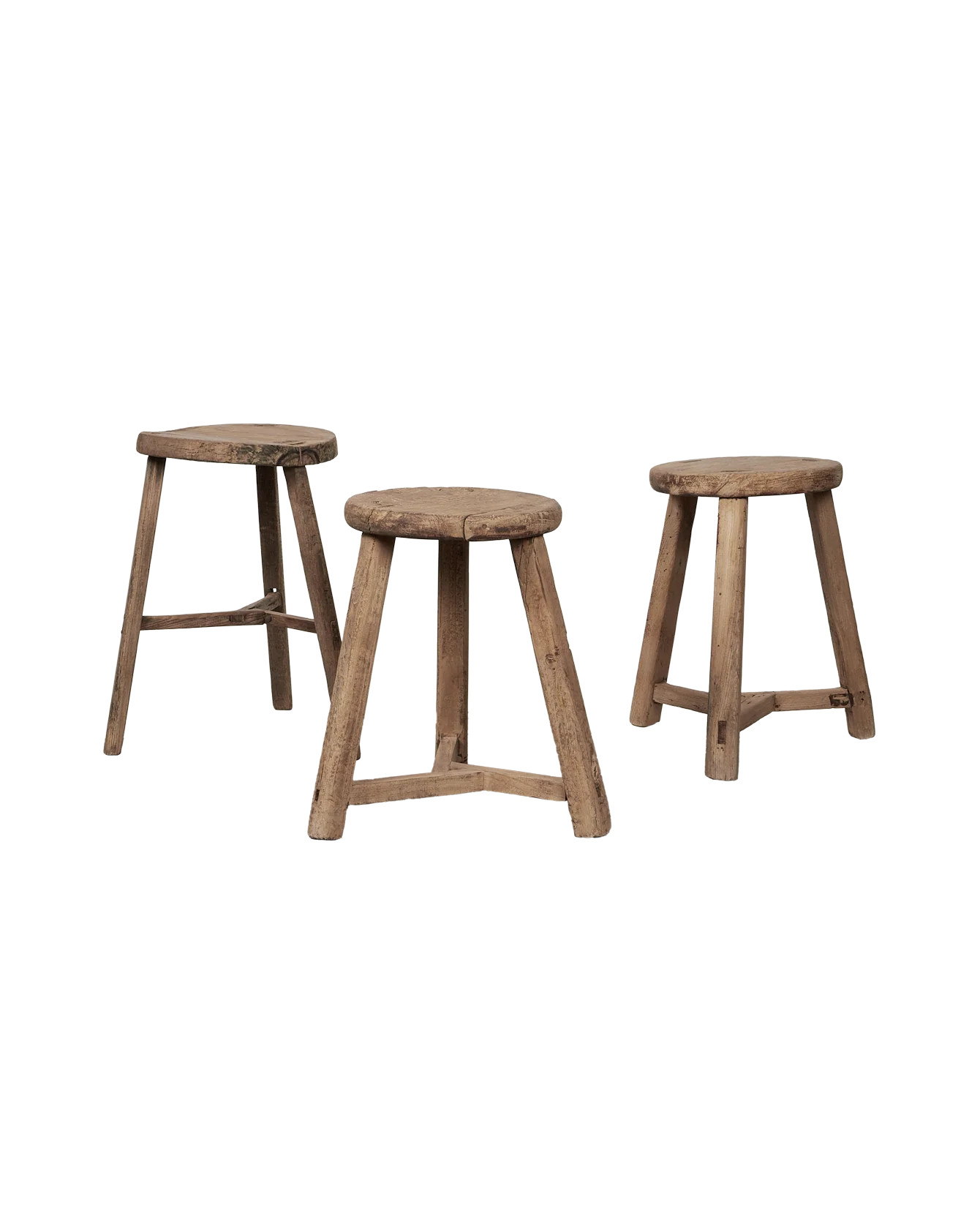 Olive Ateliers Vintage Round Elm Stool from China | Olive Ateliers