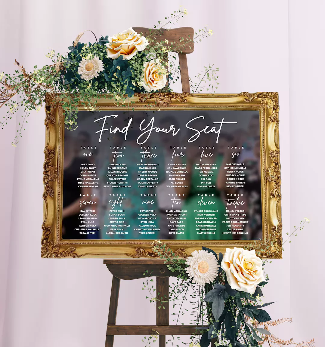 Find Your Seat, DIY Wedding Decal, Seating Chart