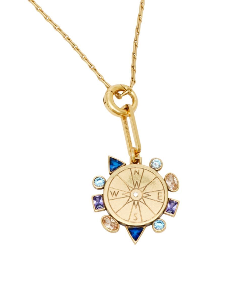 Nomad 14K-Gold-Plated & Cubic Zirconia Compass Pendant Necklace | Saks Fifth Avenue
