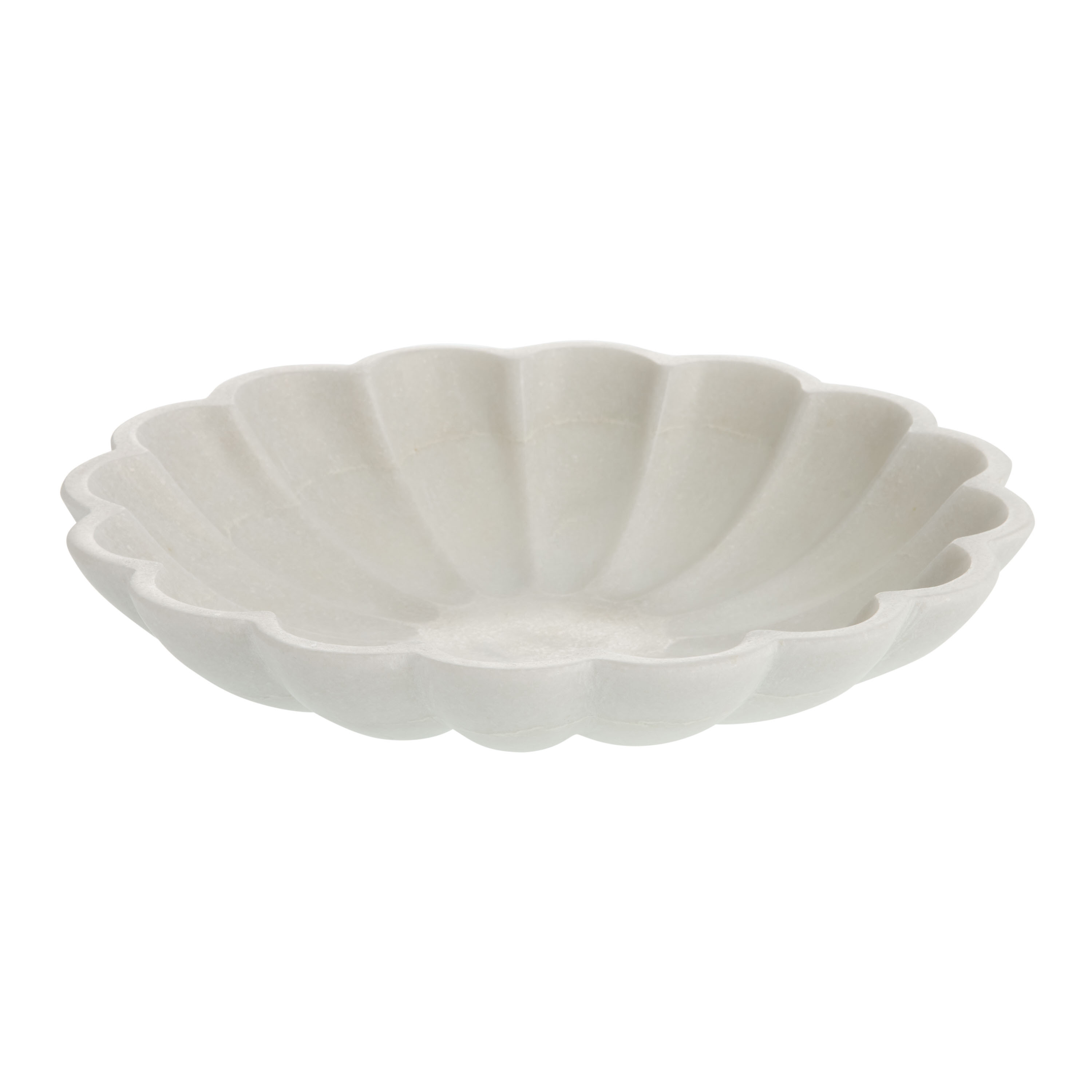 White Marble Ruffle Tray | World Market