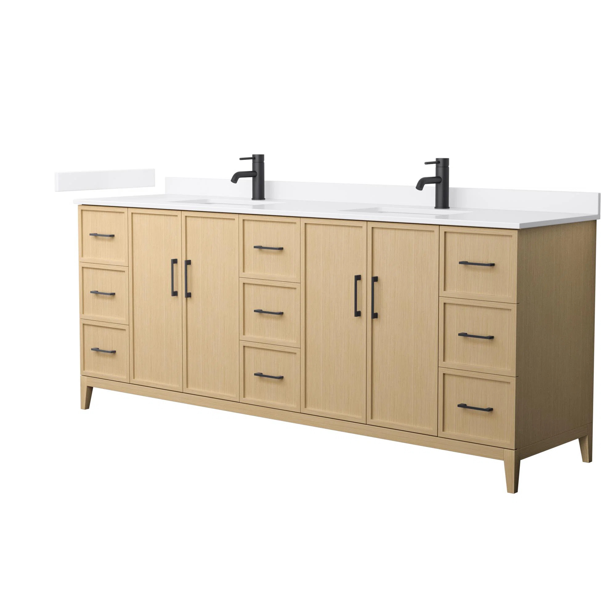 Elan 84'' Double Bathroom Vanity with Cultured Marble Top | Wayfair North America