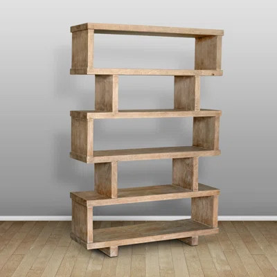 67.5" H x 45" W Solid Wood Geometric Bookcase | Wayfair North America
