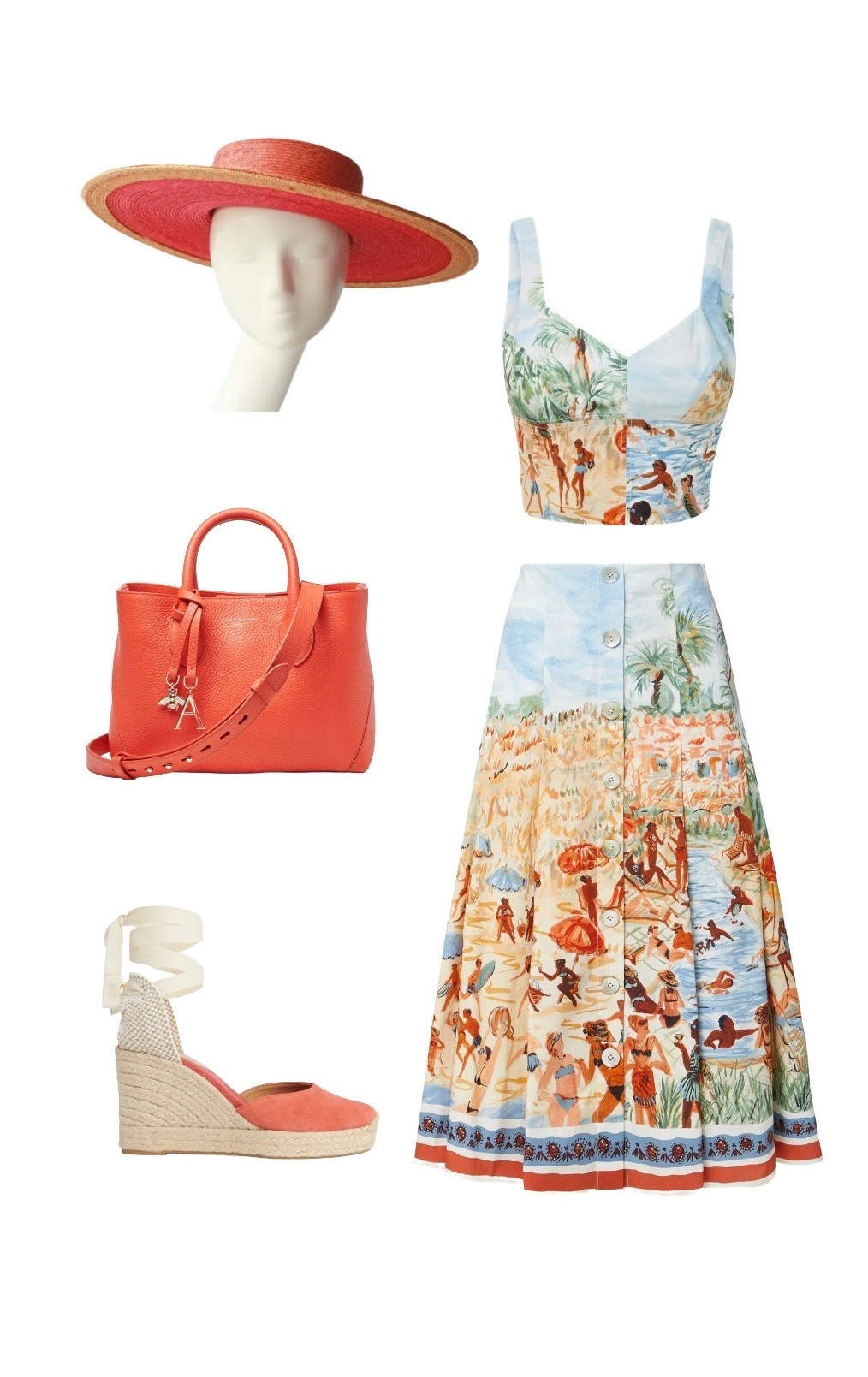 Luxury holiday look for somewhere sunny and glamorous! This printed co-ord set is irresistible 🧡

Printed Crop Top & Midi Skirt - Veronica Beard 

Sophronia Coral Wide Brimmed Straw Boater Hat - And They Loved Hats from Etsy

Tote Bag in Coral Pebbled Leather - on SALE at Aspinal of London

Seville Wedge Espadrille in Coral - Holland Cooper

#LTKuk #LTKbag #LTKshoes #LTKsale #LTKtravel #LTKsummer #LTKeurope #LTKluxury