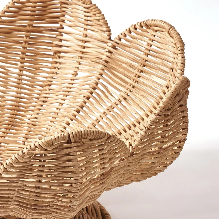 Home Decor Collection Woven Rattan Bowl with Scalloped Edges, 13.5 Inches | Walmart (US)