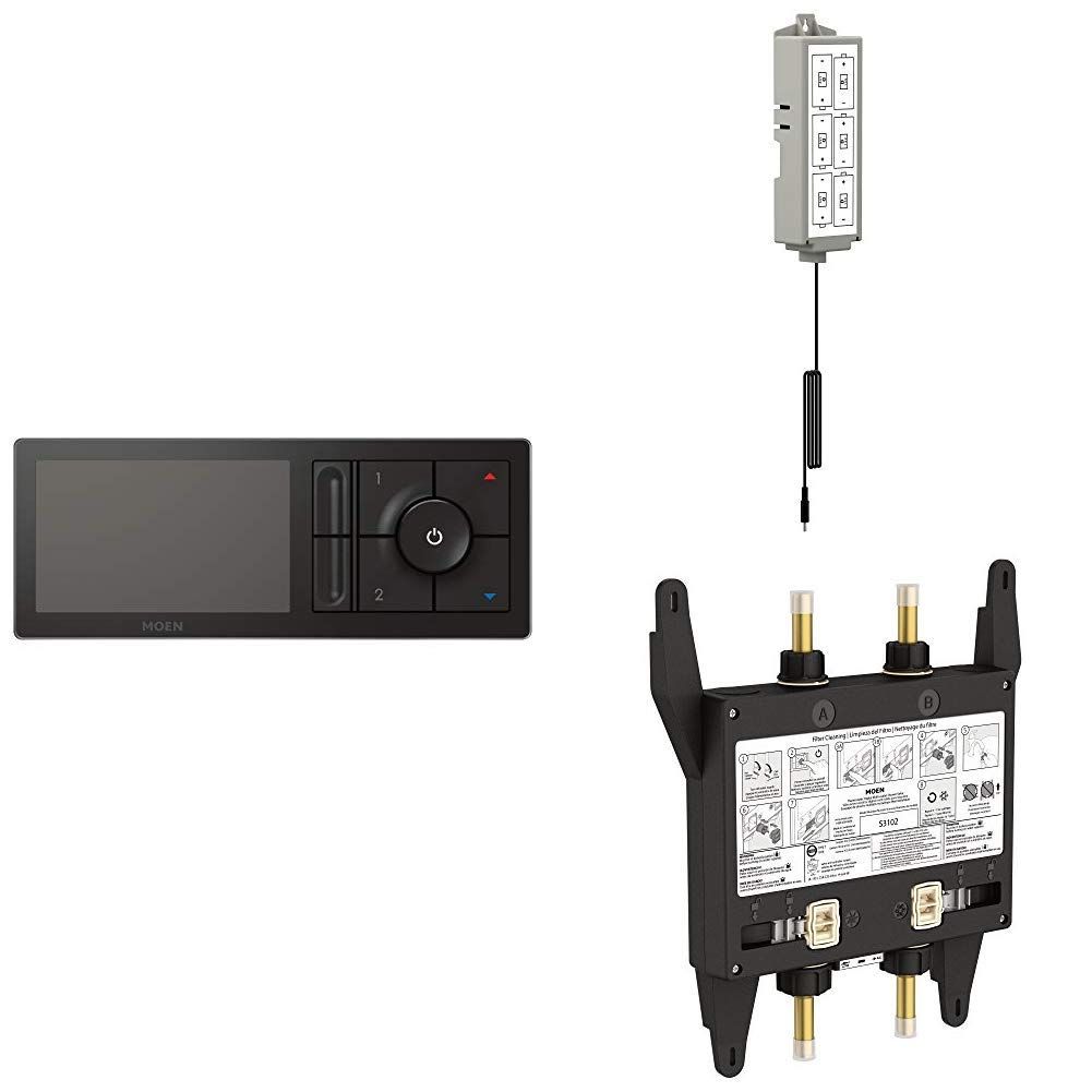 Moen TS3302BL U by Moen Digital Shower Controller with S3102 U by Moen Digital Shower Valve 2-Out... | Amazon (US)