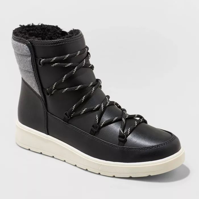 Women's Lena Puff Collar Lace-Up Boots - Universal Thread™ | Target
