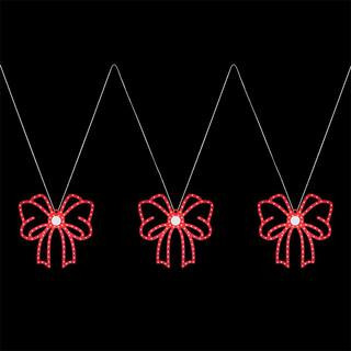 Home Accents Holiday 10 in. Hi-Vibrant Twinkling LED Holiday Bows (Set of 3) 23LE11070 - The Home... | The Home Depot