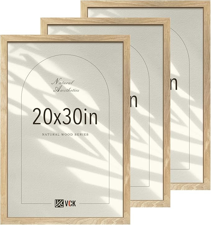 VCK 20x30 Natural Wood Frame for Poster & Picture, Exclusive Wood Grain, Wall Gallery Solid Wood ... | Amazon (US)