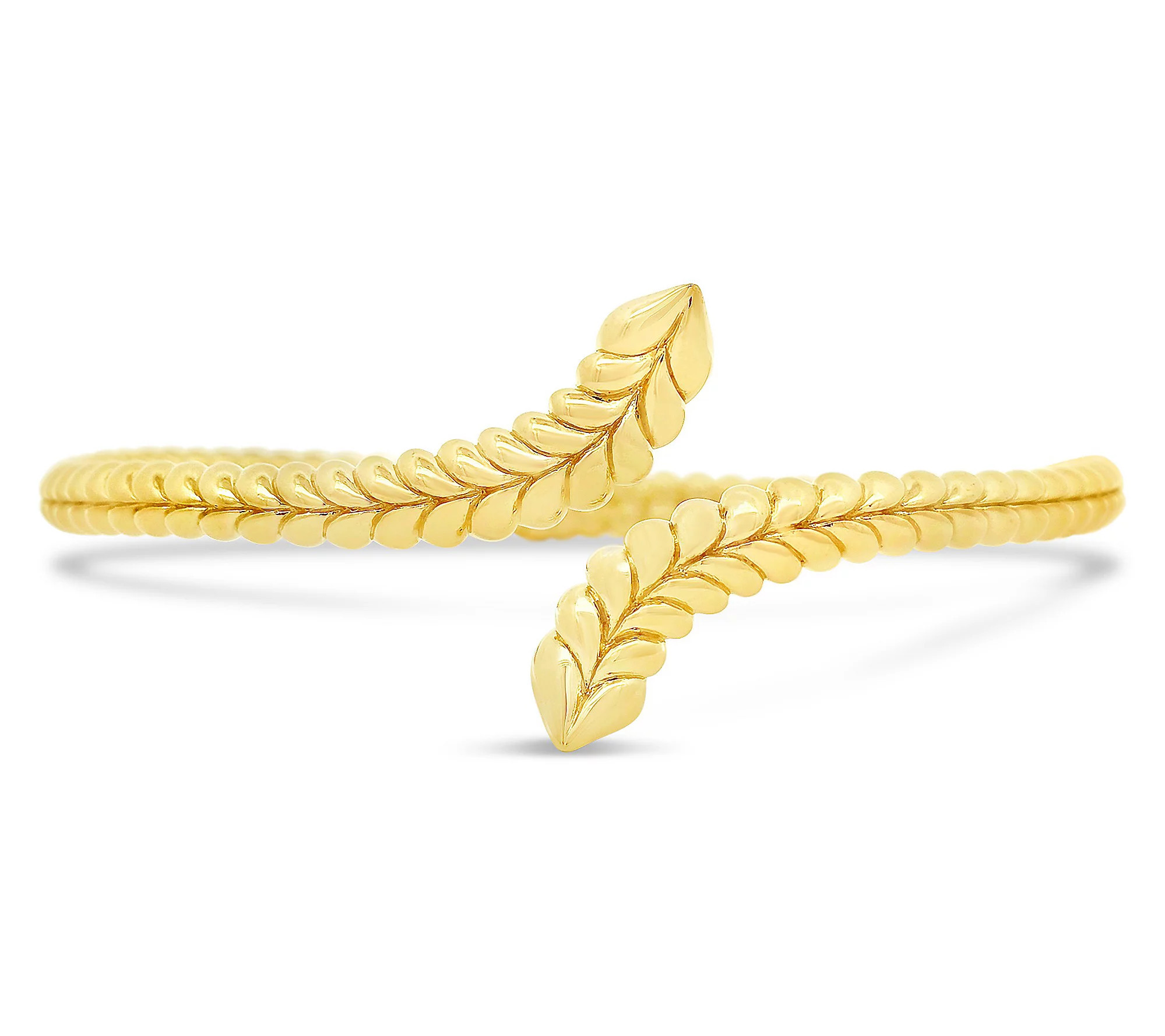 Tiffany Kay Studio 14K Gold Clad Bypass Herring bone Cuff | QVC