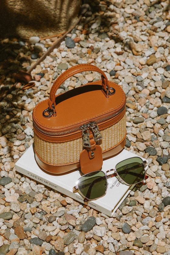 Essential Poise Brown and Natural Woven Mini Crossbody Bag | Lulus