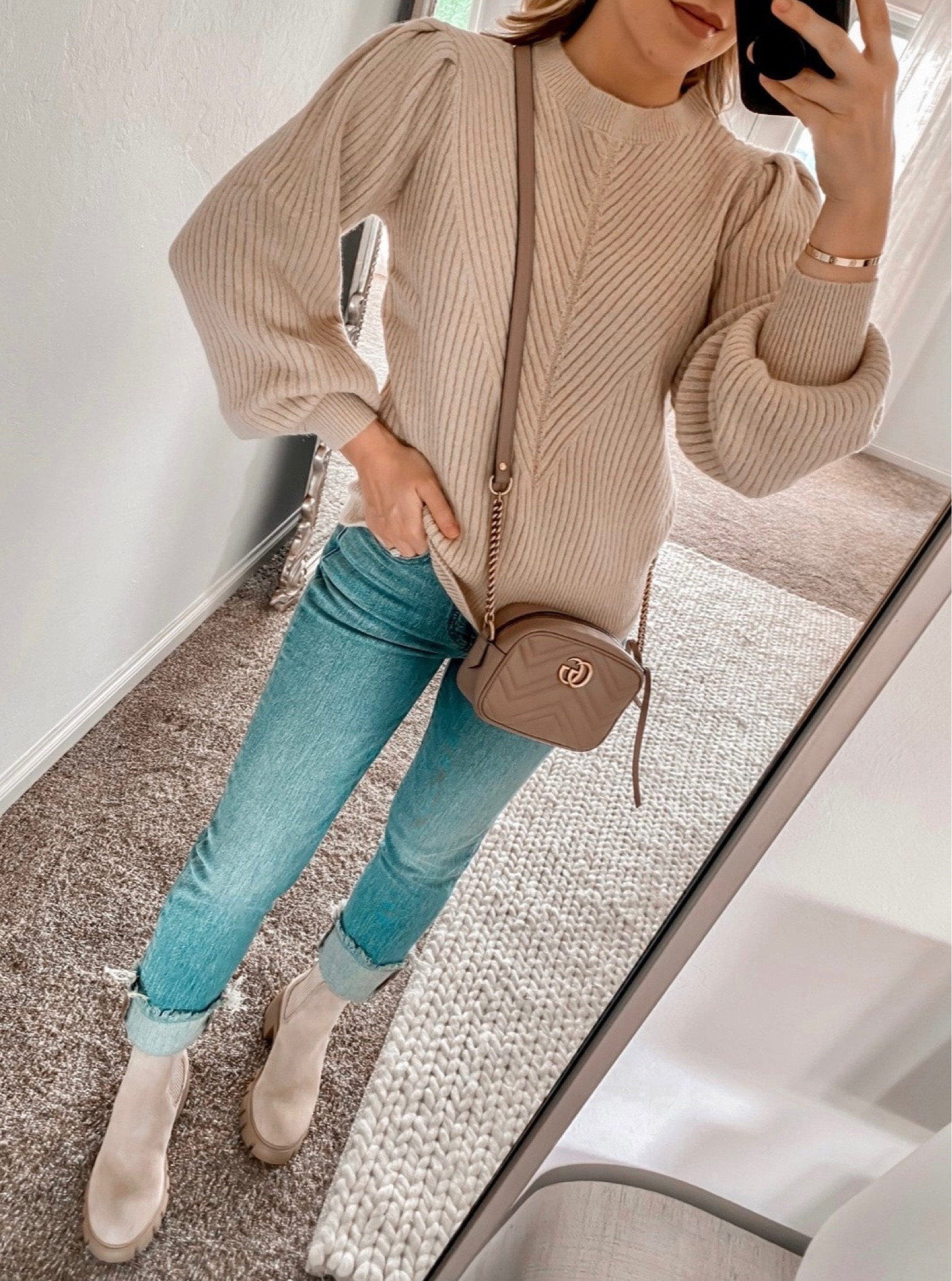 Puff Sleeve Pullover Sweaters
Fall Sweater
Fall Outfit
Jeans
Boots
Gucci Bag




#LTKunder50 #LTKitbag #LTKshoecrush #LTKSeasonal #LTKU