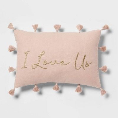 I Love Us' Valentine’s Day Lumbar Throw Pillow Blush - Threshold™ | Target