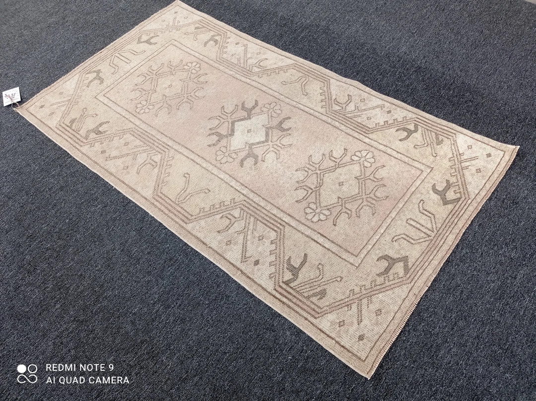 3x5 Turkish Rug, 3x5 Oushak Rug, 2'6x4'6 Pink-brown Rug, Vintage Rug, Outdoor Rug, Area Rug Bedro... | Etsy (US)