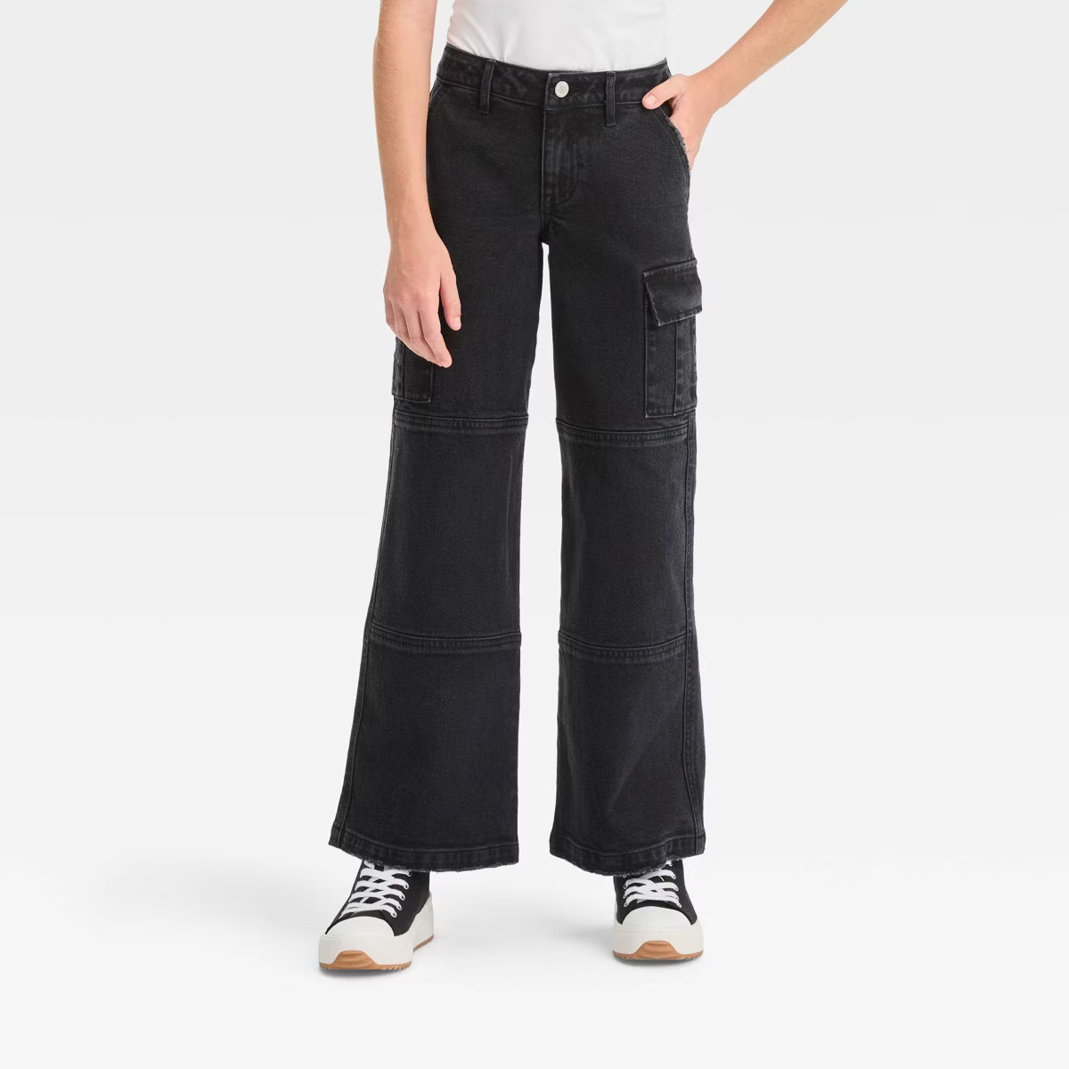 Girls' Mid-Rise Wide Leg Cargo Pants - art class™ | Target