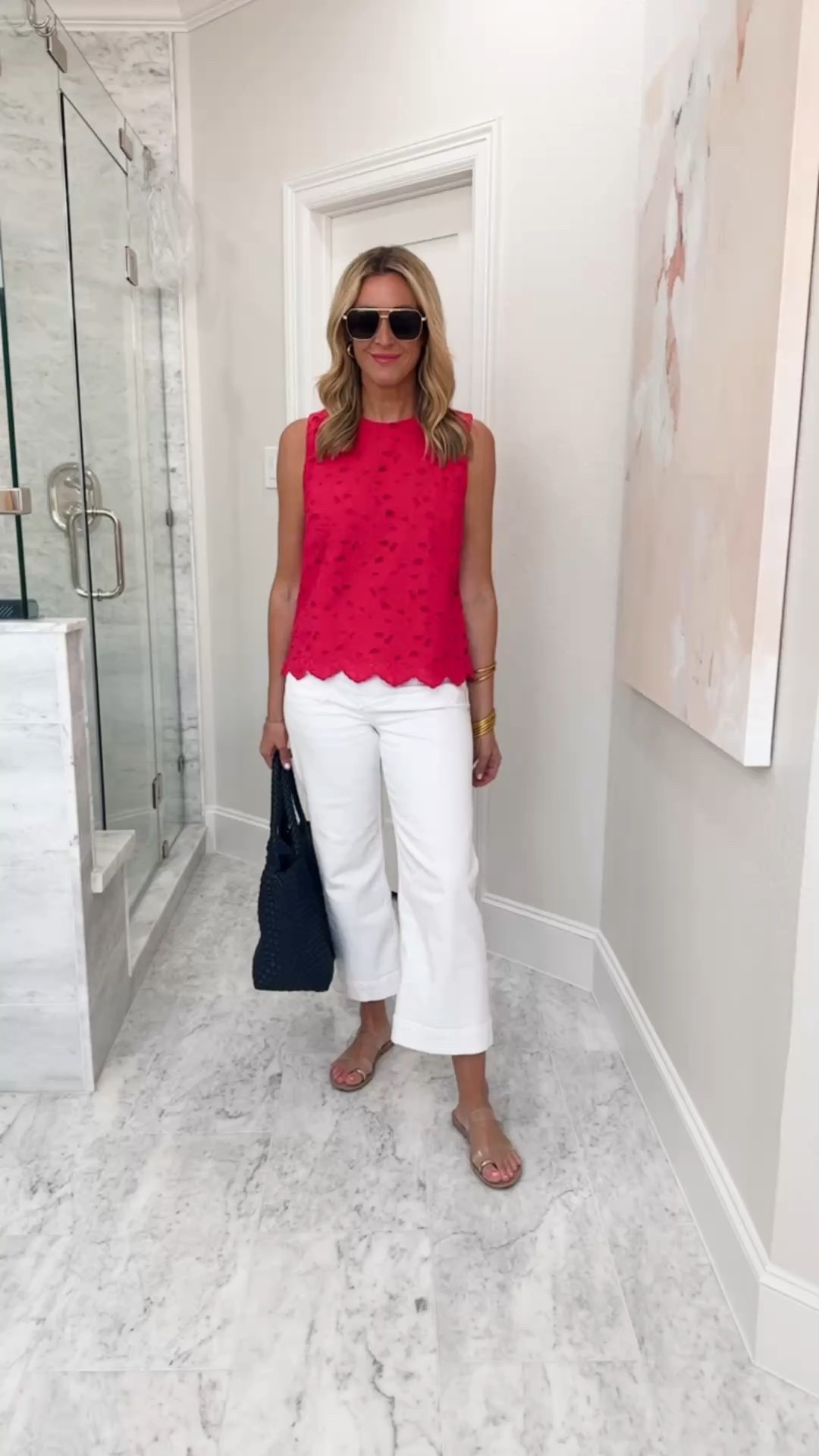  I styles this pink eyelet top with white jeans for a classic spring look! 

#LTKOver40 #LTKStyleTip #LTKFindsUnder50