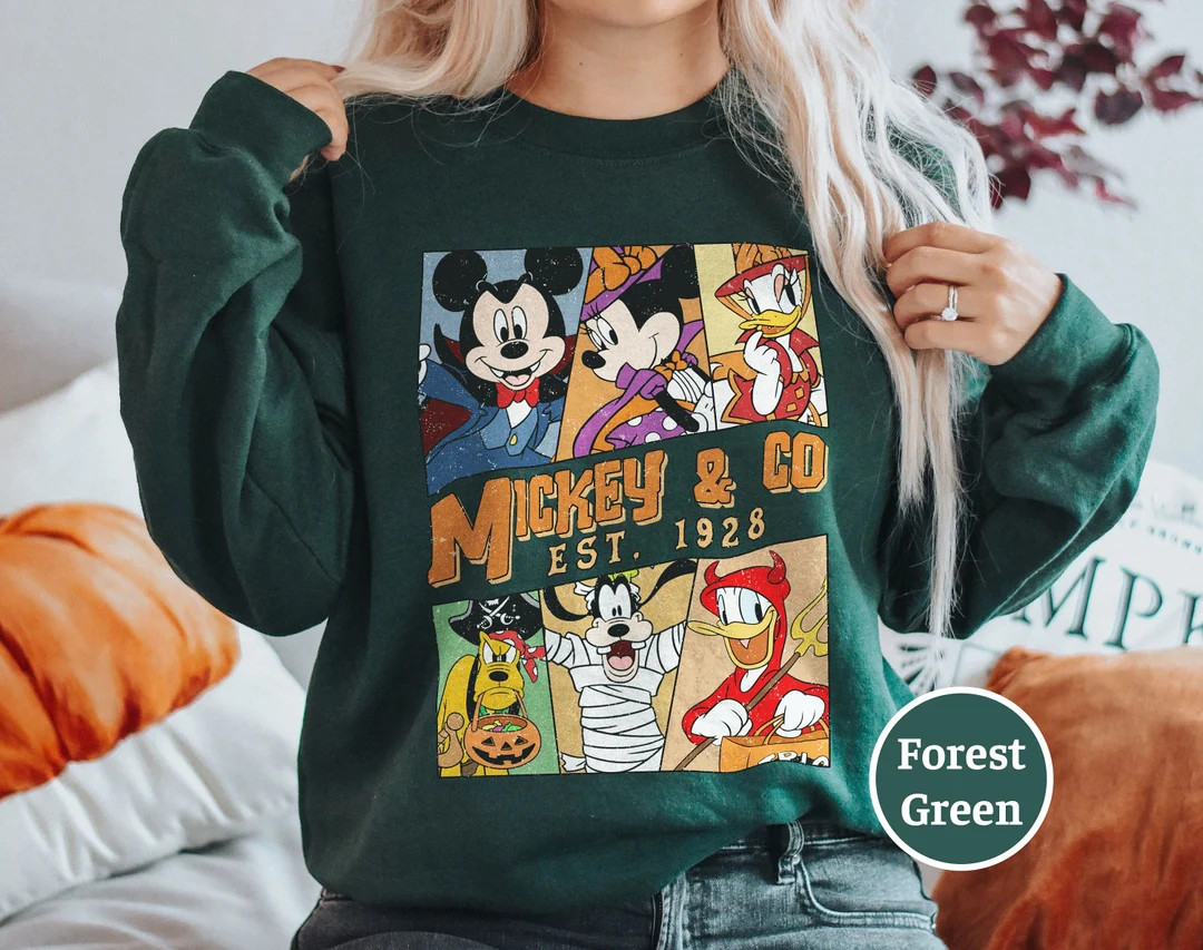 Vintage Mickey Minnie and Friends Halloween Sweatshirt Hoodie - Etsy | Etsy (US)