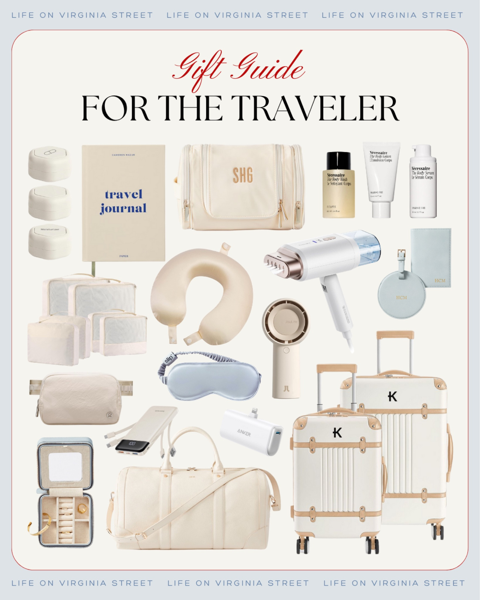 Looking for the perfect gift for the world traveler or business traveler in your life? Try one of these fun gift ideas that includes a travel journal, the best travel gear, a travel steamer, passport cover and luggage tags, international chargers, travel jewelry cases, silk sleep mask, packing cubes, travel toiletries, belt bags, portable phone chargers and more! #ltktravel #ltkgiftguide #ltksalealert #ltkfindsunder50 #ltkfindsunder100 #ltkstyletip #ltkseasonal #ltkcyberweek #ltkover40  

 

#LTKGiftGuide #LTKSaleAlert #LTKTravel