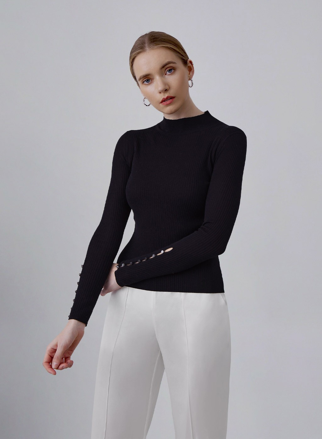 Embellished Merino Wool Top | Silk Maison