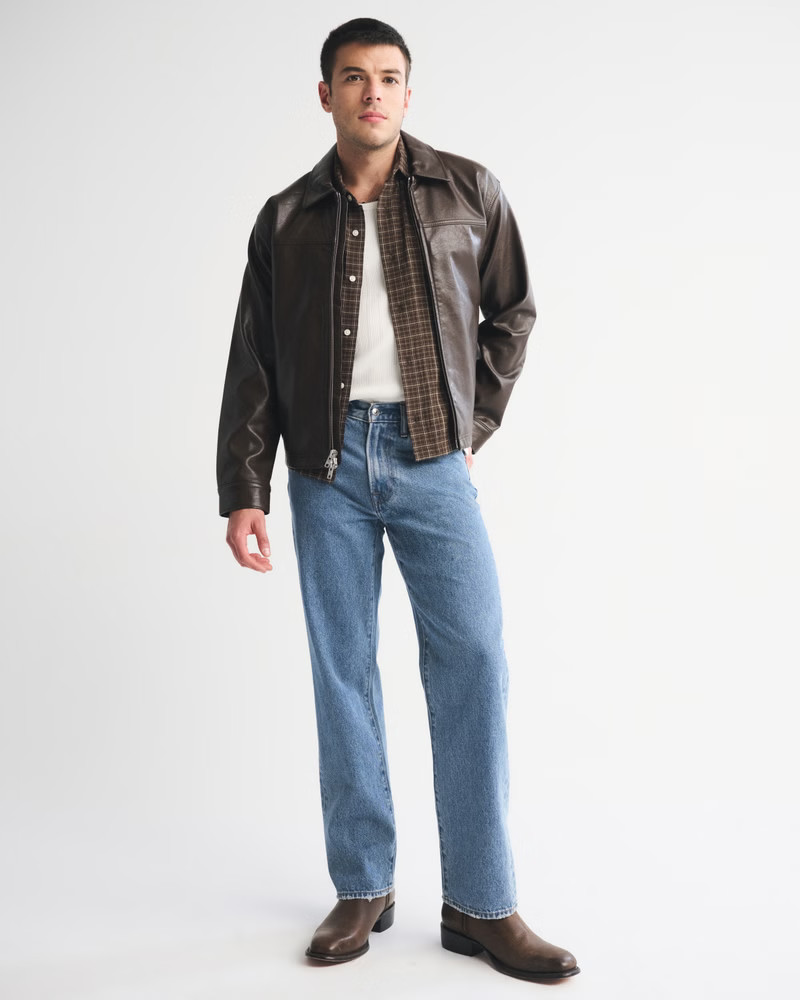 Men's Relaxed Straight Jean | Men's Bottoms | Abercrombie.com | Abercrombie & Fitch (US)