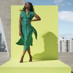 Cushnie x Target Designer - Emerald Green Leopard Print Tie Front Dress 1X | Poshmark