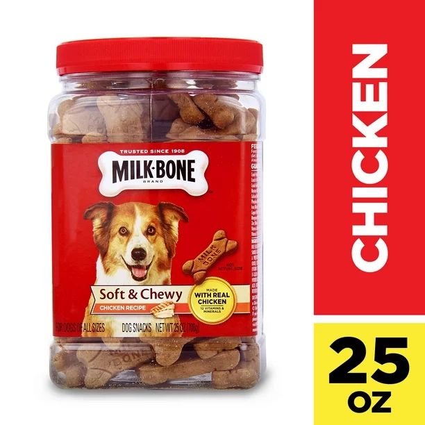 Milk-Bone Soft & Chewy Chicken Recipe Dog Snacks, 25-Ounce | Walmart (US)