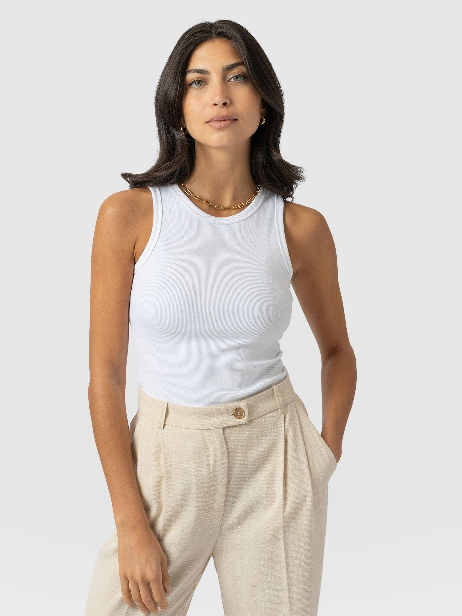 Nova Racer Vest - White | Saint + Sofia