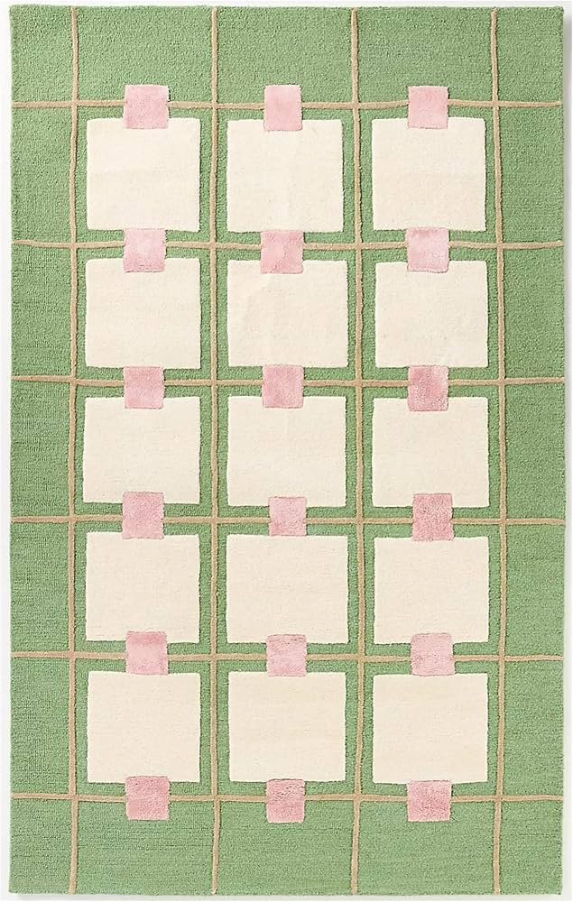 Artcore Geer Hand Tufted Wool Silk Area Rug, Modern Checkered Design, Geometric Colorblock Patter... | Amazon (US)