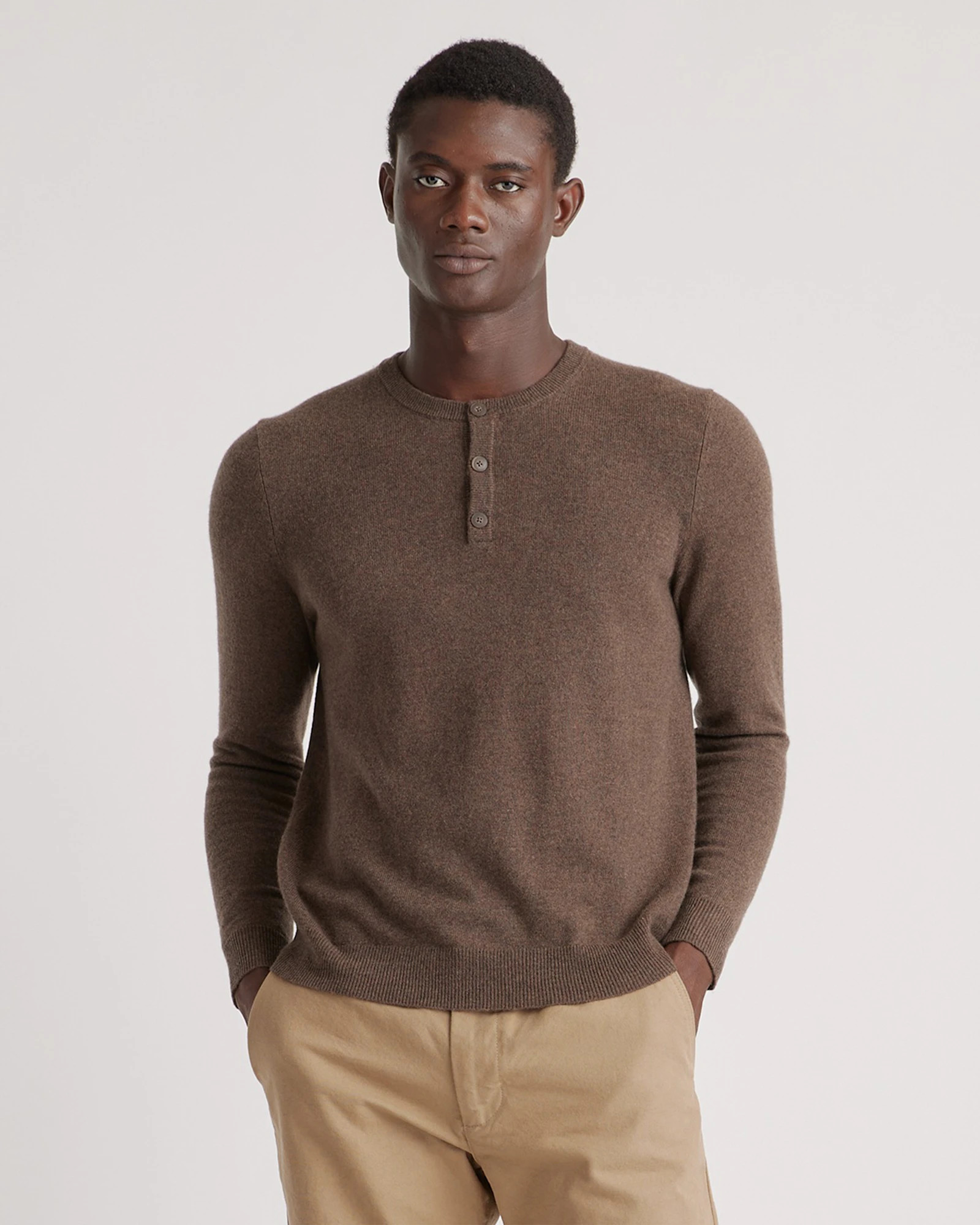 Lightweight Mongolian Cashmere Henley Sweater | Quince