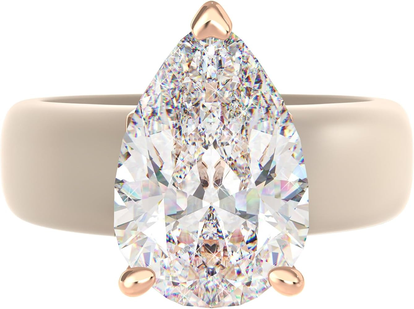 Rinfit Silicone Ring with Stone - Pear Cut Cubic Zirconia Solitaire Engagement Ring for Women - R... | Amazon (US)