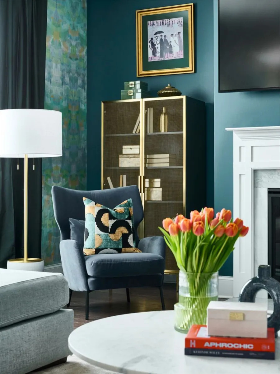 Rich color, thoughtful layering, and a collected feel—this is what makes a space truly timeless 💚

#LivingRoomInspo #TealWalls #CollectedHome #InteriorDesignStyle #ColorfulInteriors 

 #LTKHome