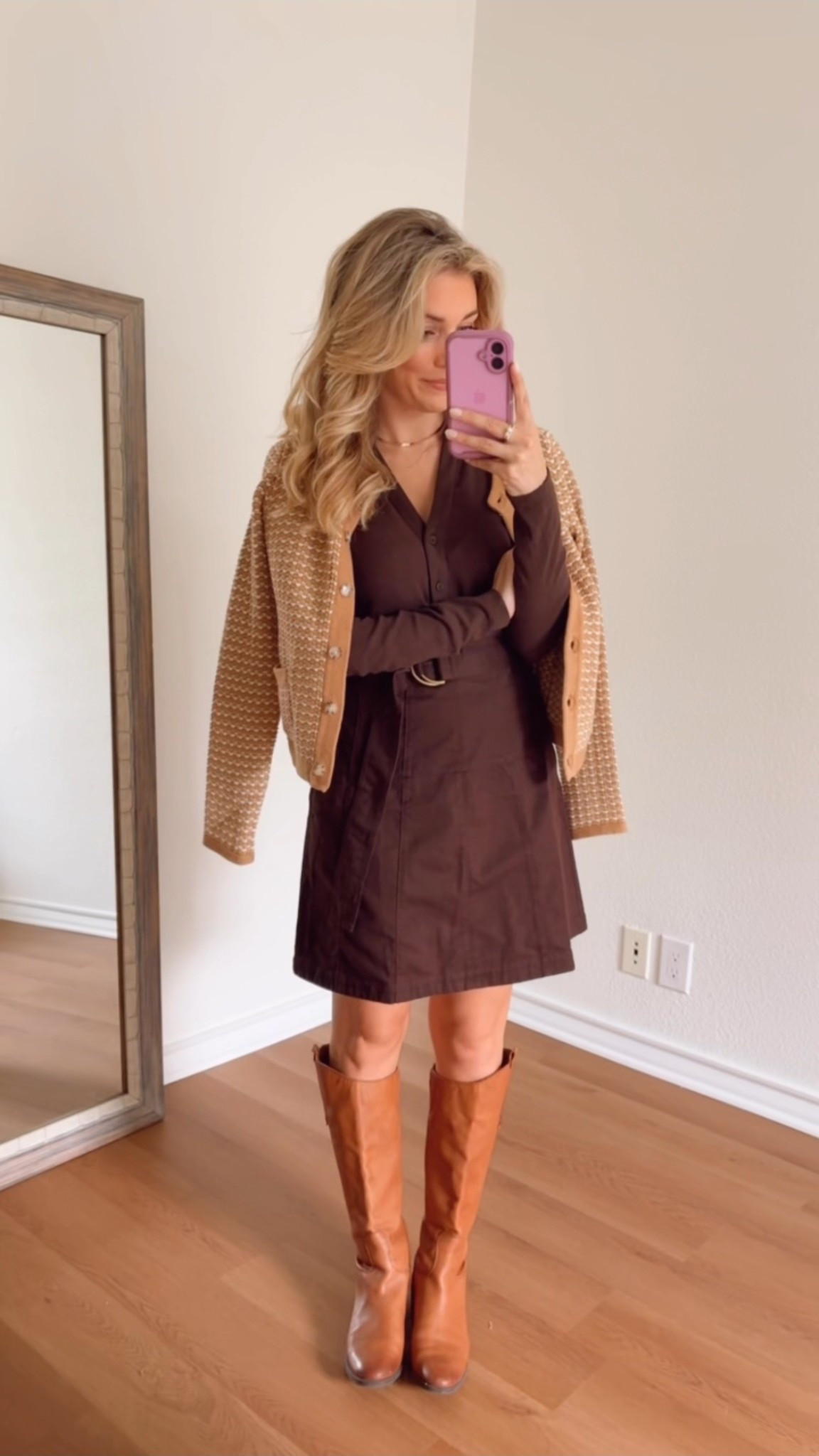 There’s something so rich and inviting about brown in the fall 🌟. This cardigan and chocolate dress have a 70s/equestrian vibe and I’m loving it!!  

#LTKPetite #LTKWorkwear #LTKShoeCrush