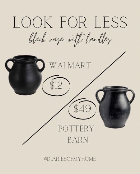 Pottery Barn Look for Less

#vase #walmart #potterybarn #splurgevssave #black #blackaccents #tabledecor #entryway #entrytable #lookforless #affordabledecor #decor #onabudget #homefinds #homeinspo #organicmodern #rustic #classic

#LTKunder50 #LTKstyletip #LTKhome